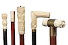 53. Group of Bone Canes- 1830-1900- All are in nice condition with good shafts and each has a good ferrule, the largest hand