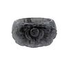 Carved Grey Stone Flower Ring