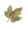 18K Gold Diamond Maple Leaf Brooch