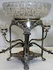 SILVER-PLATED. Silver-plated and Cut Glass Epergne