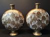 ANTIQUE Japanese large pair Satsuma Moon Flask Vases, Meiji period