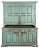 Pennsylvania painted pine two-part Dutch cupboard