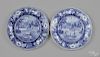 Pair of Historical blue Staffordshire plates