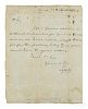 Marquis de Lafayette signed letter