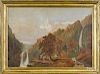 American oil on canvas mountain landscape