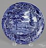Historical blue Staffordshire toddy plate