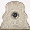 Carved limestone mantel clock