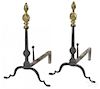 Pair of large Chippendale andirons