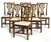 Set of six George III mahogany dining chairs