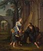 NICHOLAS VERKOLJE (1673-1746): AN ALLEGORY OF CHARITY: A YOUNG WOMAN AND A BOY OFFERING SUSTENANCE TO AN OLD MAN