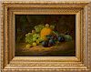 ATTRIBUTED TO ANDREW JOHN HENRY WAY (1826-1888): STILL LIFE OF GRAPES, AN ORANGE AND PLUMS