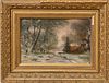 ATTRIBUTED TO LOUIS APOL (1850-1936): WINTER LANDSCAPE AT SUNSET