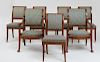 ASSEMBLED SET OF TEN EMPIRE CARVED MAHOGANY DINING CHAIRS