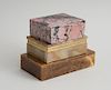 RHODONITE BOX AND TWO ONYX BOXES