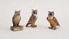 PAIR OF AUSTRIAN COLD-PAINTED BRONZE FIGURES OF OWLS AND A COLD-PAINTED FIGURE OF A WISE OWL ON BOOK