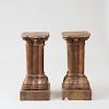 PAIR OF HISPANO-PHILIPPINE PAINTED COMPOSITION PEDESTALS
