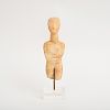 CYCLADIC CARVED MARBLE FIGURE OF A GODDESS