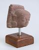 CENTRAL INDIAN CARVED RED SANDSTONE HEAD OF A YOUTH, CENTRAL INDIA, MATHURA