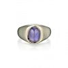 A 14K White Gold Purple Sapphire Cabochon Ring