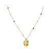 An 18K Gold Citrine, Sapphire and Diamond Pendant Necklace