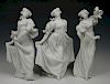E. Quinter (France,19C) 3 parian porcelain figurines