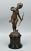 Antique French Bronzed Metal figurine "Cupid Girl"