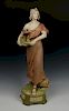22" Royal Dux art nouveau figurine "Woman Fish Seller"