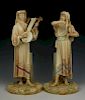 Royal Worcester 2 figurines "Egyptian Musicians"