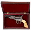 New York Style Engraved Cooper Double Action Revolver with Relief Carved Ivory Grips