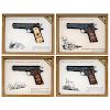 **Set Of Four World War One Commemorative Colt Pistols