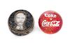 * Two Miscellaneous Paperweights: Coca Cola and Male Portrait Diameter 3 1/4 inches