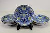 (6) Qing Dynasty Blue Ground Cloisonne Dishes