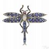 Gold on silver dragonfly pin