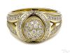 18K yellow gold removable diamond bullet ring