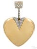 14K yellow and white gold diamond heart pendant
