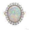 14K yellow and white gold opal and diamond ring