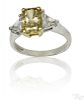 Platinum and 18K yellow gold diamond ring