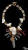 Quartz, coral and shell necklace