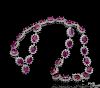 Platinum over sterling silver ruby diamond necklace