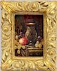 19th C. Still Life Painting of Grapes, Chalice