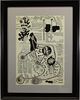 Framed 20th C. Abstract Pen/Ink Drawing