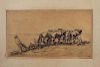 Signed, 19th C. Etching of Farmers Plowing