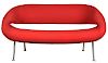 Contemporary Red Upholstered Settee