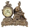Ansonia Rococo Style Figural Mantle Clock