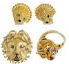 Three Pieces Gold Lion & Tiger Jewelry