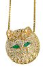 18kt. Diamond & Emerald Cat Pendant