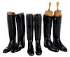 Three Pair of Black Leather Riding Boots