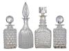 Four Cut Glass Decanters