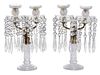 Pair of Empire Crystal and Bronze Candelabra