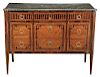 Directoire Parquetry Inlaid Marble Top Commode